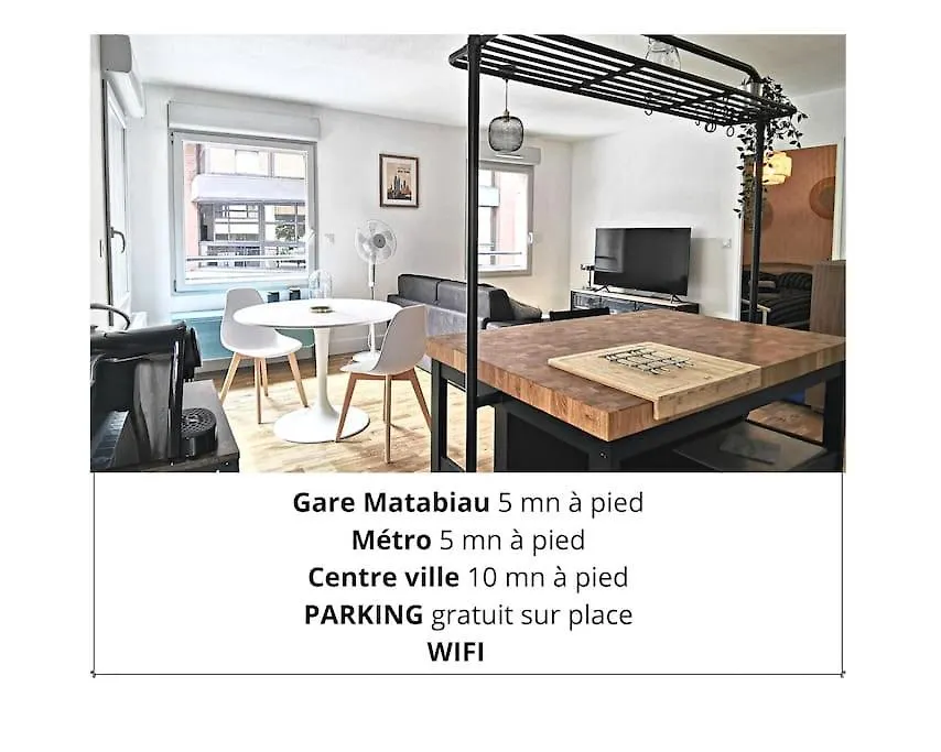 Appartement Chez Serge - Petit Matabiau - 2/4 Pers - Pkg/Centre Toulouse
